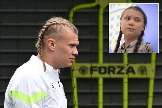 Erling Haaland 炫耀新发型，但粉丝说他看起来像个“九岁女孩”，并将他与 Greta Thunberg 相提并论