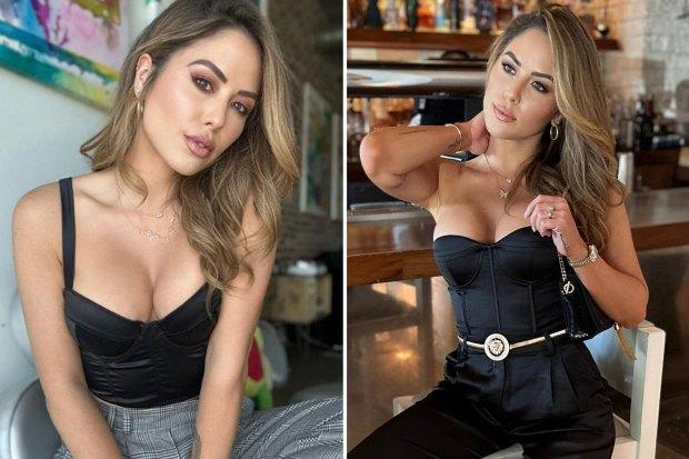 令人惊叹的 UFC 八角形女孩布兰妮·帕尔默 (Brittney Palmer) 身穿紧身衣展示长腿，粉丝称“无法抗拒”