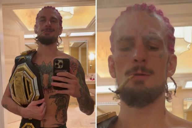 肖恩·奥马利 (Sean O'Malley) 在 UFC 292 KO 阿尔贾曼·斯特林 (Aljamain Sterling) 比赛数小时后抽烟，并受到说唱歌手德雷克 (Drake) 和史努比狗狗 (Snoop Dogg) 的赞扬