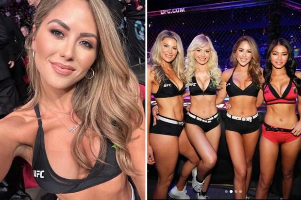 八角笼女孩布兰妮·帕尔默 (Brittney Palmer) 在 UFC 293 上以丰满的展示让粉丝们崩溃，他们称她为“全套”
