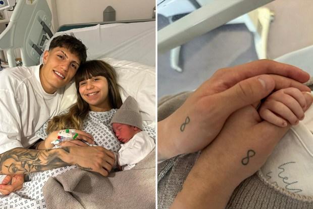 19 岁的曼联球星加纳乔庆祝第一个孩子的诞生，队友们纷纷做出反应，其中包括一个与婴儿同名的孩子