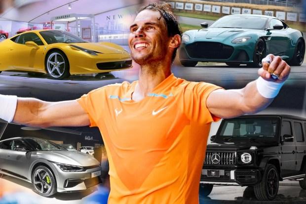 揭秘拉斐尔·纳达尔 (Rafael Nadal) 令人惊叹的汽车收藏，其中包括深受詹姆斯·邦德 (James Bond) 喜爱的价值 23.8 万英镑的阿斯顿·马丁 (Aston Martin) 和价值 18 万英镑的法拉利 (Ferrari)