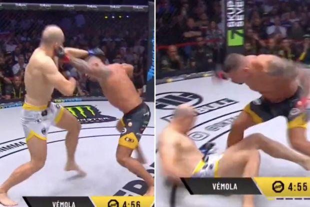 观看 MMA 明星卡洛斯·维莫拉 (Karlos Vemola) 在七秒内令人惊叹地 KO 赢得冠军……然后向对手提供奖金