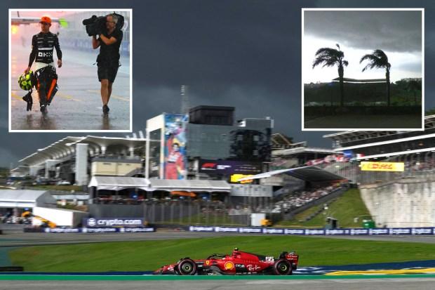 巴西大奖赛排位赛因异常风暴席卷圣保罗而提前取消，维斯塔潘顶着“疯狂”的雨夺得杆位