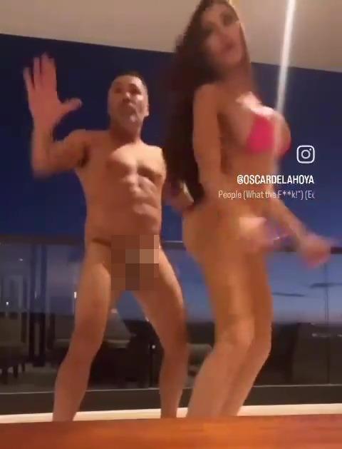 拳击偶像奥斯卡·德拉霍亚 (Oscar de la Hoya) 和女友霍莉·桑德斯 (Holly Sonders) 在不雅视频中半裸跳舞，随后 Instagram 删除了帖子