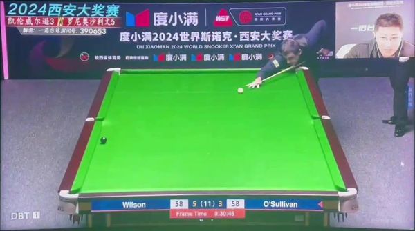 观看罗尼·奥沙利文 (Ronnie O'Sullivan) 令人难以置信的左手投篮，球迷们纷纷表示“山羊做山羊的事”，让观众疯狂
