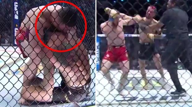 观看肖恩·奥马利 (Sean O'Malley) 在维加斯球馆 (Vegas Sphere) 举行的 UFC 306 比赛中在比赛中被德瓦尔什维利 (Dvalshvili) 亲吻后失去腰带的奇异时刻