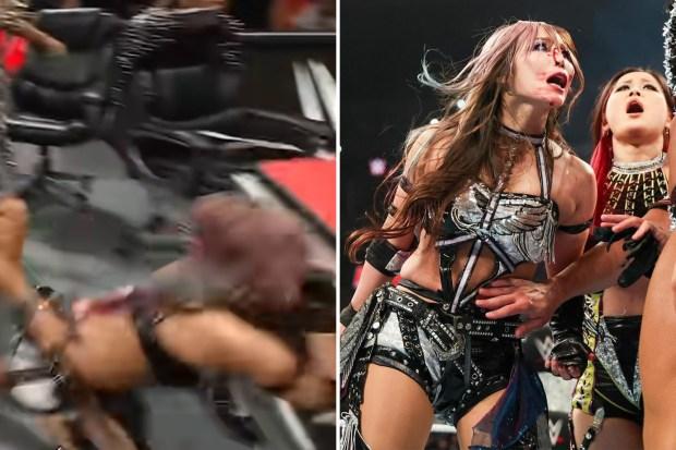 WWE 明星 Kairi Sane 在特技表演出错后眼睛受伤，需要缝针