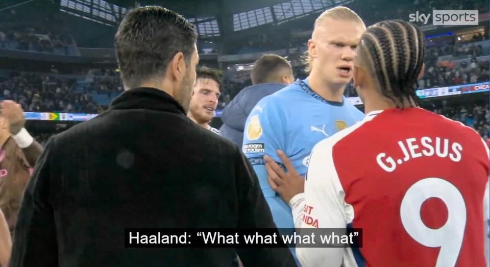 马丁·奥德加德（Martin Odegaard）跳跃到人类城市对手埃尔林·海兰德（Erling Haaland