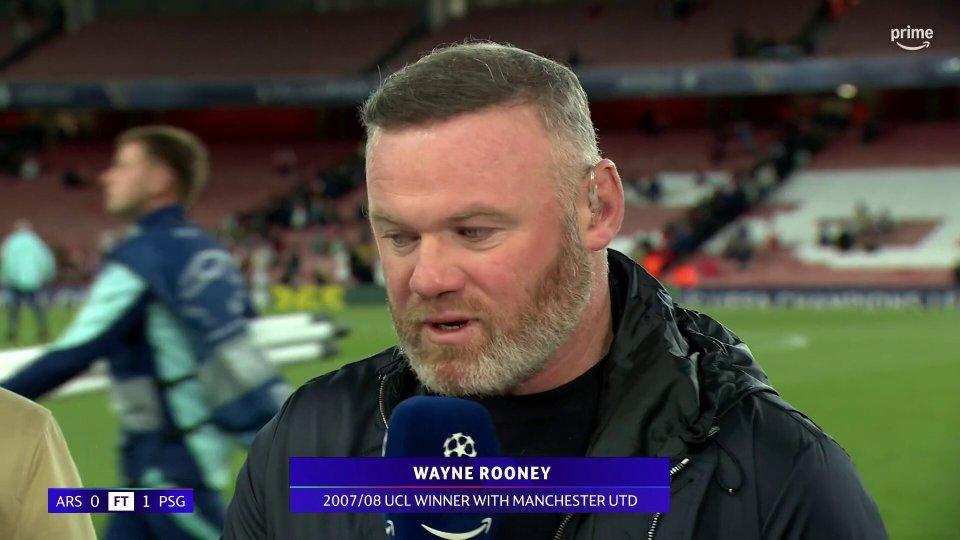韦恩·鲁尼（Wayne Rooney）在周二输给巴黎圣日耳曼（Paris Saint-Germain）之后，在球场上和球场上都在阿森纳（Arsenal）击败