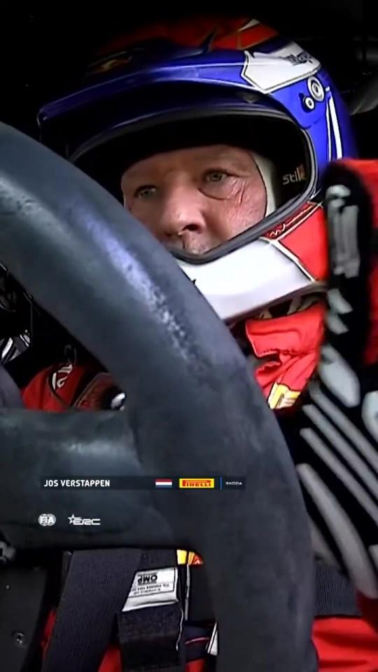 恐怖的时刻马克斯·维斯彭（Max Verstappen）的爸爸乔斯（Jos）撞倒并高速翻转他的拉力赛车的恐怖时刻
