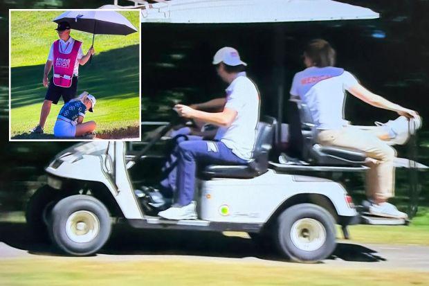 英国高尔夫球手查理·赫尔（Charley Hull）在比赛中倒下两次