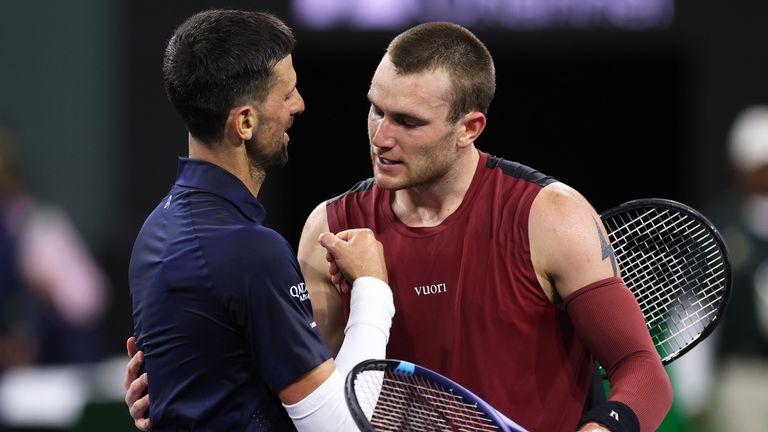 印第安维尔斯：杰克·德雷珀 (Jack Draper) 击败诺瓦克·德约科维奇 (Novak Djokovic) 进入四分之一决赛，索奈·卡尔塔尔 (Sonay Kartal) 对阵埃琳娜·雷巴基娜 (Elena Rybakina) 退赛